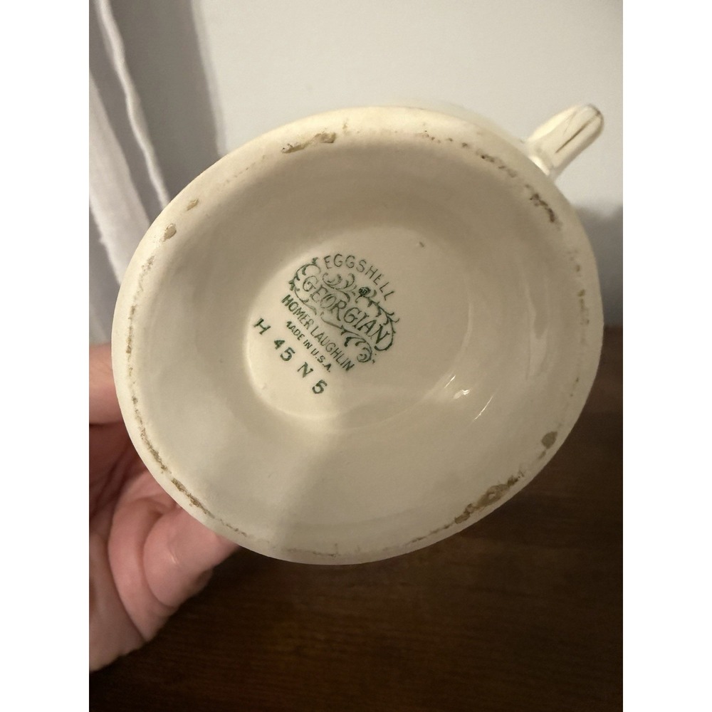 Vintage Homer Laughlin Eggshell Georgian H45N5 Covered Sugar Bowl Floral USA - Picture 4 of 10